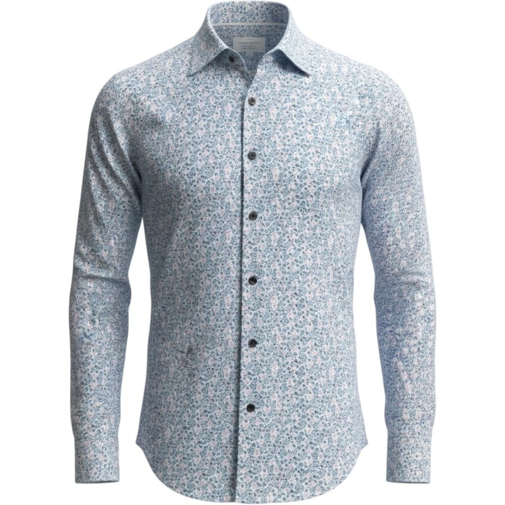 CONSTRUCT Slim Fit Mini Floral 4-Way Stretch Performance Cooling Shirt L L/S